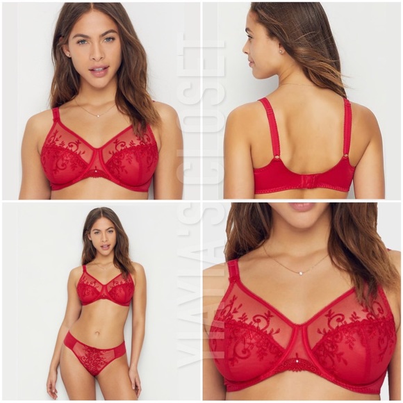 Empreinte 36D Apolline 07158 Embroidered Underwire Full Cup Bra in Fever - Picture 2 of 16